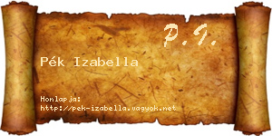 Pék Izabella névjegykártya